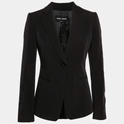 Giorgio Armani Black Gabardine Single Breasted Blazer S