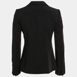 Giorgio Armani Black Gabardine Single Breasted Blazer S