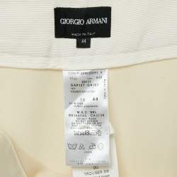 Pre Owned Giorgio Armani Cream Virgin Wool Pantsuit M