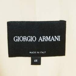 Pre Owned Giorgio Armani Cream Virgin Wool Pantsuit M