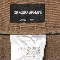 Giorgio Armani Brown Crepe Pleated Trousers M