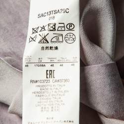 Giorgio Armani Pink/Purple Printed Silk Open Back Blouse L  