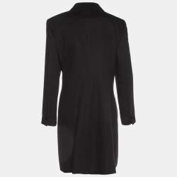 Giorgio Armani Black Cashmere Single Breasted Coat L