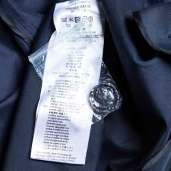 Pre Owned Giorgio Armani Navy Blue Cotton Blend Mid-Length Coat M