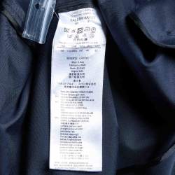 Pre Owned Giorgio Armani Navy Blue Cotton Blend Mid-Length Coat M