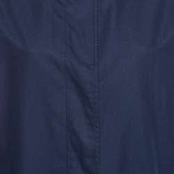 Pre Owned Giorgio Armani Navy Blue Cotton Blend Mid-Length Coat M