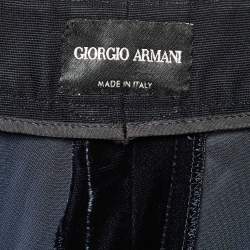Giorgio Armani Navy Blue Velvet Tailored Trousers M/Waist 32"