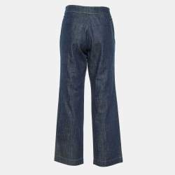 Pre Owned Giorgio Armani Dark Blue Denim Straight Fit Jeans L/Waist 34"