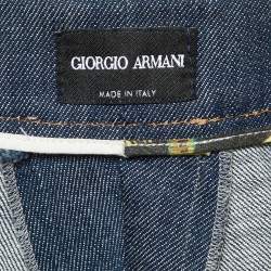 Pre Owned Giorgio Armani Dark Blue Denim Straight Fit Jeans L/Waist 34"