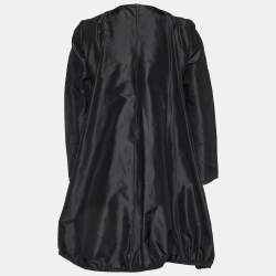 Giorgio Armani Black Silk Zip - Up Coat M