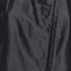 Giorgio Armani Black Silk Zip - Up Coat M