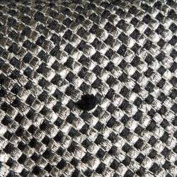 Giorgio Armani Grey/Black Basket Weave Zip-Up Overcoat M