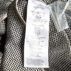 Giorgio Armani Grey/Black Basket Weave Zip-Up Overcoat M