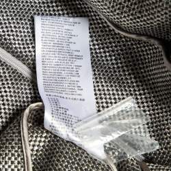 Giorgio Armani Grey/Black Basket Weave Zip-Up Overcoat M