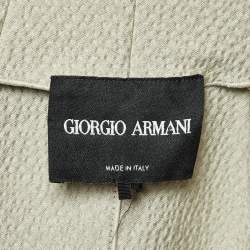 Giorgio Armani Black Textured Crepe Single Breasted Coat L