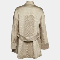 Giorgio Armani Metallic Textured Nylon Blend Overcoat M