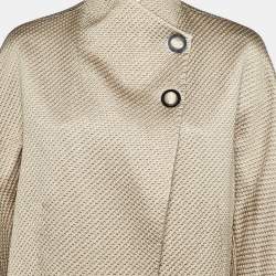 Giorgio Armani Metallic Textured Nylon Blend Overcoat M