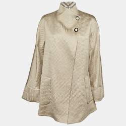 Giorgio Armani Metallic Textured Nylon Blend Overcoat M