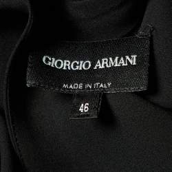 Giorgio Armani Black Silk Long Sleeve Blouse L 