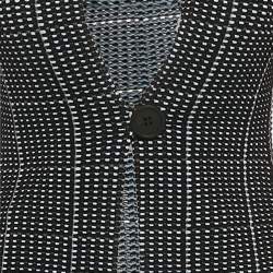 Giorgio Armani Black/Blue Textured Knit Button Front Cardigan S