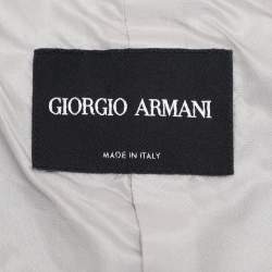 Giorgio Armani Silver Silk Zipped Jacket M