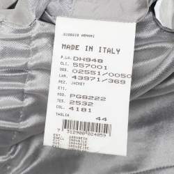 Giorgio Armani Silver Silk Zipped Jacket M