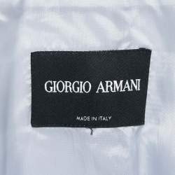 Giorgio Armani Blue Wool Blend Collarless Jacket S
