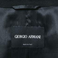 Pre Owned Giorgio Armani Black Cashmere Zip-Up Jacket S