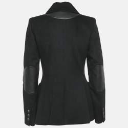 Pre Owned Giorgio Armani Black Cashmere Zip-Up Jacket S