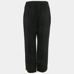 Giorgio Armani Black Silk Straight Leg Trousers M