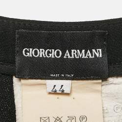 Giorgio Armani Black Silk Straight Leg Trousers M