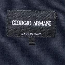 Pre Owned Giorgio Armani Midnight Blue Corduroy Belted Trousers S