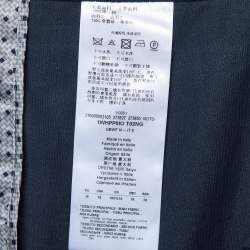 Pre Owned Giorgio Armani Midnight Blue Corduroy Belted Trousers S