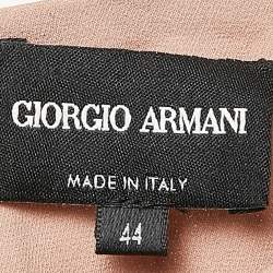 Pre Owned Giorgio Armani Copper Pink Silk Sleeveless Short Dress M