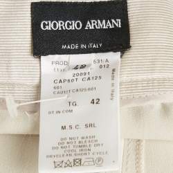 Pre Owned Giorgio Armani Light Beige Silk Blazer and Pants Set M