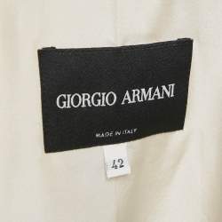 Pre Owned Giorgio Armani Light Beige Silk Blazer and Pants Set M