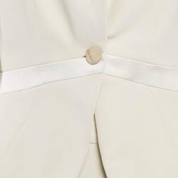 Pre Owned Giorgio Armani Light Beige Silk Blazer and Pants Set M