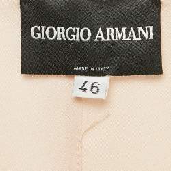 مملوكة مسبقًا Giorgio Armani Pink Satin Silk Ruche Neck Midi Dress L