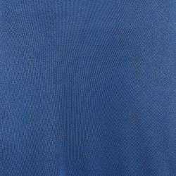 Giorgio Armani Blue Jersey Draped Midi Dress S
