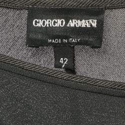 Pre Owned Giorgio Armani Grey Jersey Ruched Top M