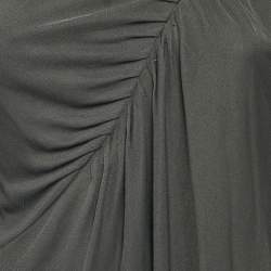 Pre Owned Giorgio Armani Grey Jersey Ruched Top M