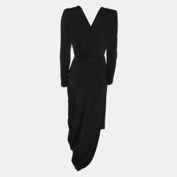 Giorgio Armani Black Jersey Long Sleeve Midi Dress S