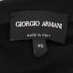 Giorgio Armani Black Jersey Long Sleeve Midi Dress S