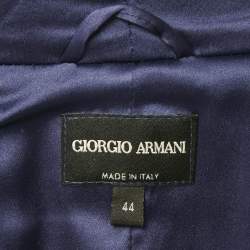 Giorgio Armani Blue Crepe Tie-Up Blazer M