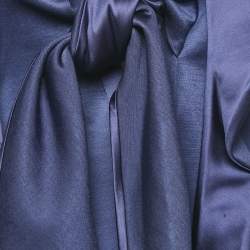 Giorgio Armani Blue Crepe Tie-Up Blazer M