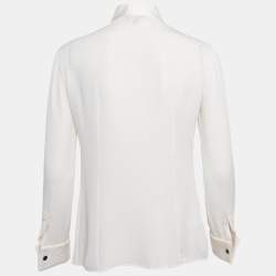 Giorgio Armani Off-White Tuxedo Button Front Blouse S