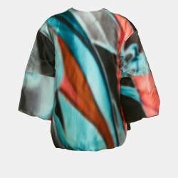 مملوكة مسبقًا Giorgio Armani Multicolor/Black Silk Reversible Blazer M