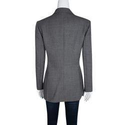Pre Owned Giorgio Armani Vintage Grey Wool Blend Blazer L