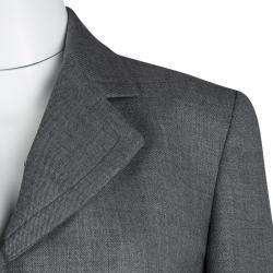 Pre Owned Giorgio Armani Vintage Grey Wool Blend Blazer L