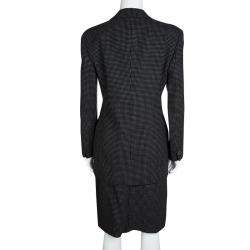 Pre Owned Giorgio Armani Vintage Monochrome Dotted Blazer and Skirt Set M